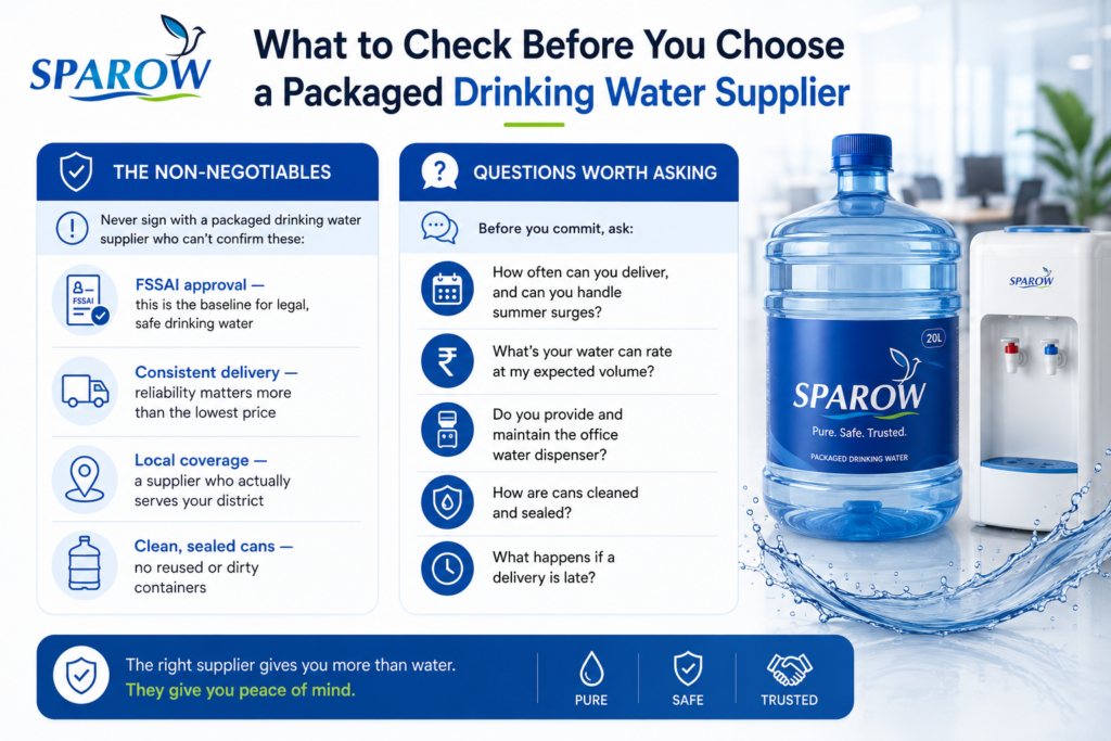 what to check before you choose a packaged drinking water supplier