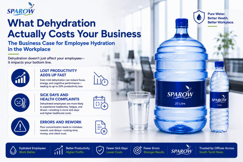 what dehydration costs your business and importance of employee hydration in the workplace